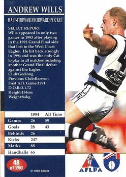 1995 Select AFL #48 Andrew Wills Back